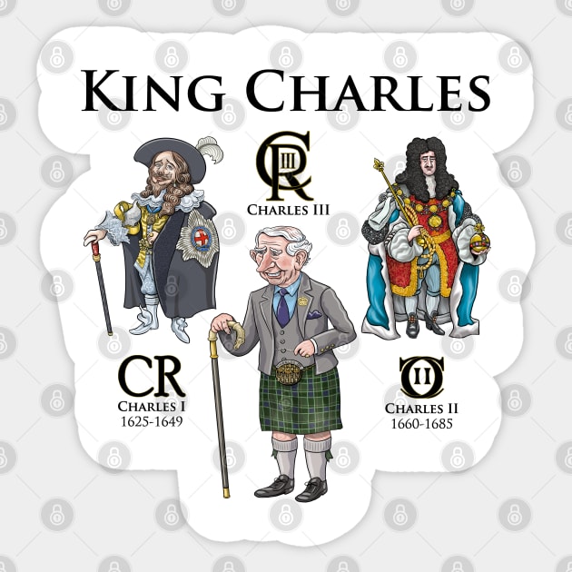 The Kings Charles Sticker by Mackaycartoons